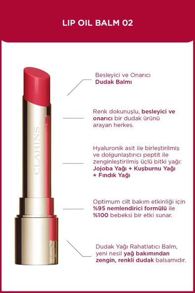 CLARİNS Lip Oil Balm 02 Pitaya 2.9g ürün görseli 1
