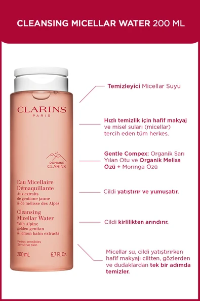 CLARİNS ClarinsCLEANSING MICELLAR WATER RT 200ML ürün görseli 1