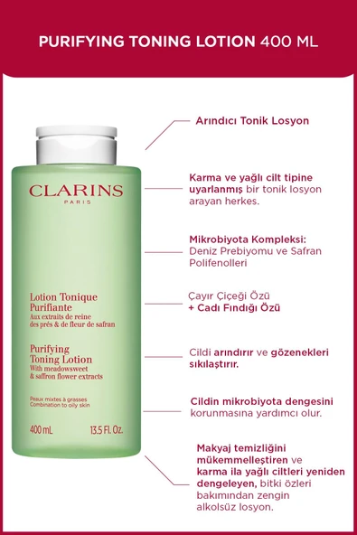 CLARİNS Purıfyıng Tonıng Lotıon 400ml - Karma Ciltler Için Tonik ürün görseli 1