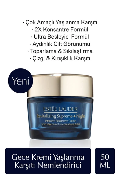 ESTEE LAUDER Gece Kremi - Revitalizing Supreme+ Night Yaşlanma Karşıtı Nemlendirici Krem 2X Konsantre Formül 50ml ürün görseli 1