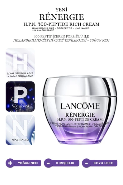 LANCOME Rénergie H.p.n. 300-Peptide Rich Cream Hyalüronik Asit, 300-Peptit, Niasinamid 50 ml 3614274062908 ürün görseli 1