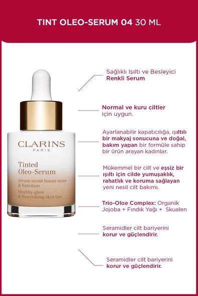 CLARİNS TINT OLEO-SERUM 04 30ML - Renkli Nemlendirici ürün görseli 1