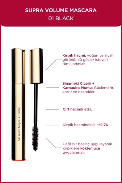 CLARİNS Supra Volume Mascara Black 01 Noır Maskara ürün görseli 1