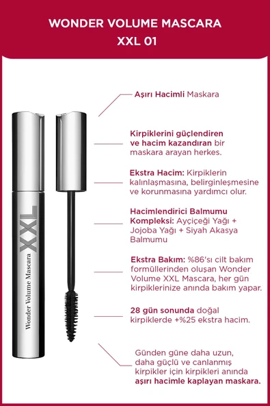 CLARİNS Wonder Volume Mascara XXL 8ml ürün görseli 1