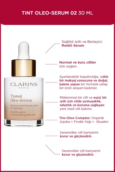 CLARİNS TINT OLEO-SERUM 02 30ML- Renkli Nemlendirici ürün görseli 1