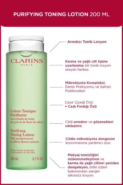CLARİNS Purıfyıng Tonıng Lotıon 200ml - Karma Ciltler Için Tonik ürün görseli 1