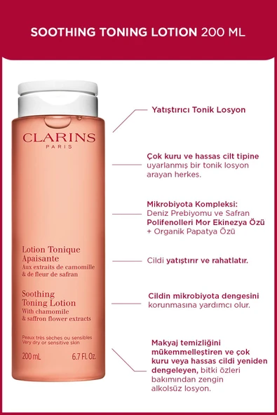 CLARİNS Soothıng Tonıng Lotıon 200ml - Kuru Ve Çok Kuru Ciltler Için Tonik ürün görseli 1