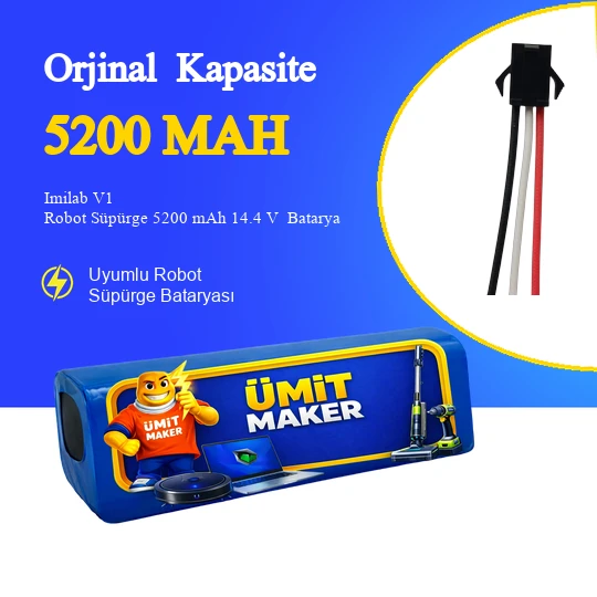 Imilab V1 Robot Süpürge 5200 mAh 14.4 V  Batarya – Orjinal Uyumlu Uzun Ömürlü, Yüksek Performans Pil ürün görseli 1
