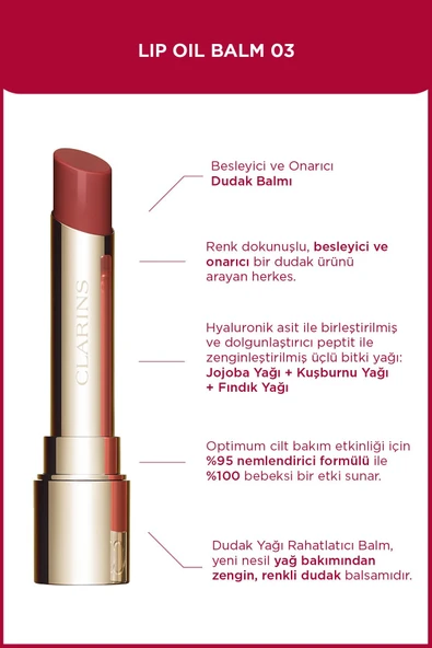 CLARİNS LIP OIL BALM 03 2.9G - Dudak Balmı ROSEWOOD ürün görseli 1