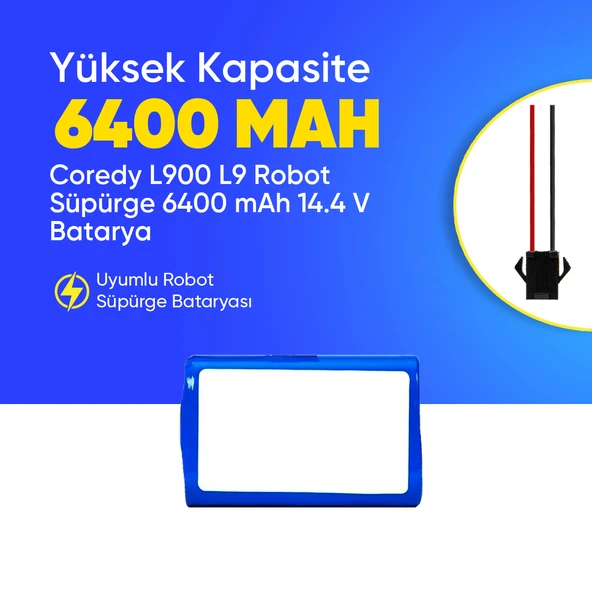 Coredy L900 L9 Robot Süpürge 6400 mAh 14.4 V  Batarya – Orjinal Uyumlu Uzun Ömürlü, Yüksek Performans Pil ürün görseli 1