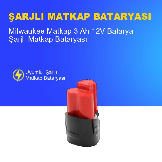 Milwaukee Matkap  3 Ah 12V  Batarya – Orjinal Uyumlu Uzun Ömürlü, Yüksek Performans Pil ürün görseli 1