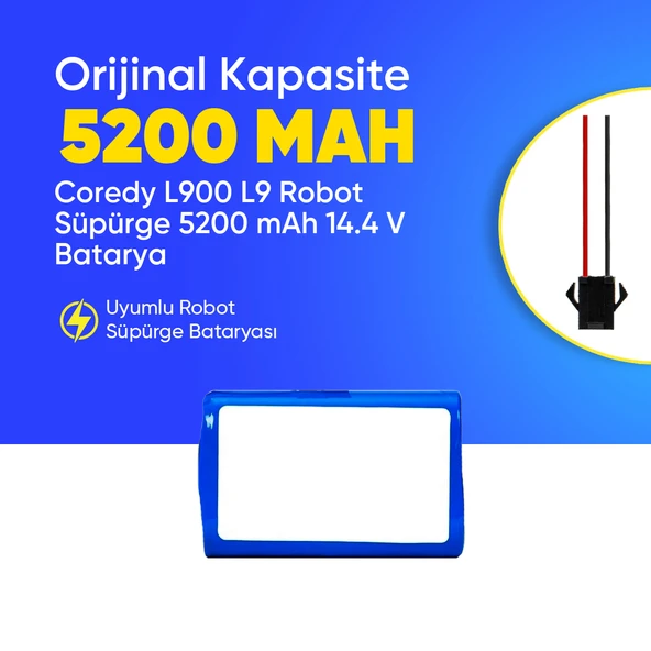 Coredy L900 L9 Robot Süpürge 5200 mAh 14.4 V  Batarya – Orjinal Uyumlu Uzun Ömürlü, Yüksek Performans Pil ürün görseli 1