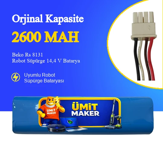 Beko Rs 8131 Robot Süpürge 2600 mAh  14,4 V Batarya – Orjinal Uyumlu Uzun Ömürlü, Yüksek Performans Pil ürün görseli 1