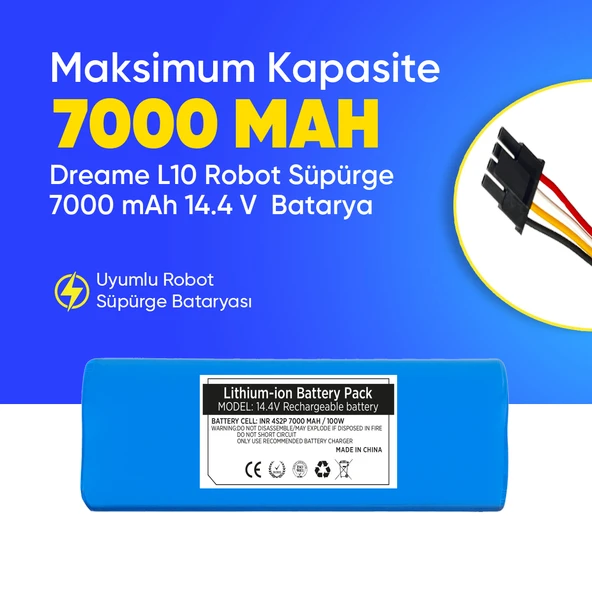 Dreame L10 Robot Süpürge 7000 mAh 14.4 V  Batarya – Orjinal Uyumlu Uzun Ömürlü, Yüksek Performans Pil ürün görseli 1