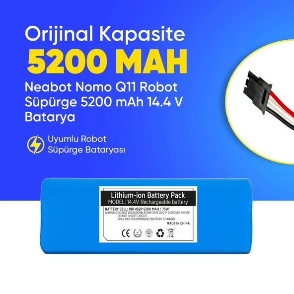 Neabot Nomo Q11 Robot Süpürge 5200 mAh 14.4 V  Batarya – Orjinal Uyumlu Uzun Ömürlü, Yüksek Performans Pil ürün görseli 1