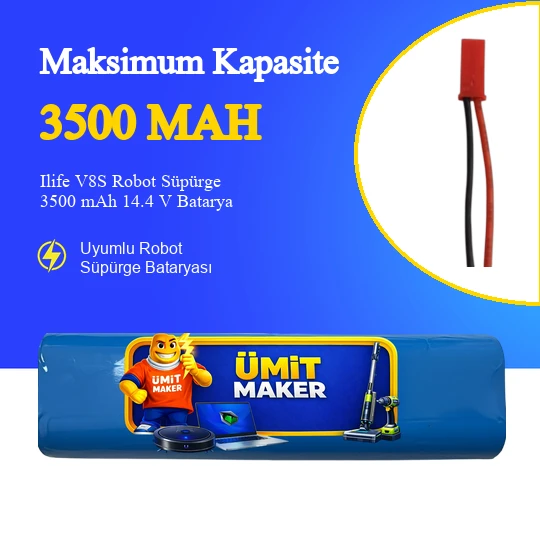 Life Ilife V8S Robot Süpürge 3500 mAh 14.4 V  Batarya – Orjinal Uyumlu Uzun Ömürlü, Yüksek Performans Pil ürün görseli 1