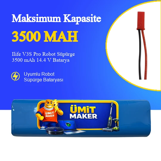 Life Ilife V3S Pro Robot Süpürge 3500 mAh 14.4 V Batarya – Orjinal Uyumlu Uzun Ömürlü, Yüksek Performans Pil ürün görseli 1