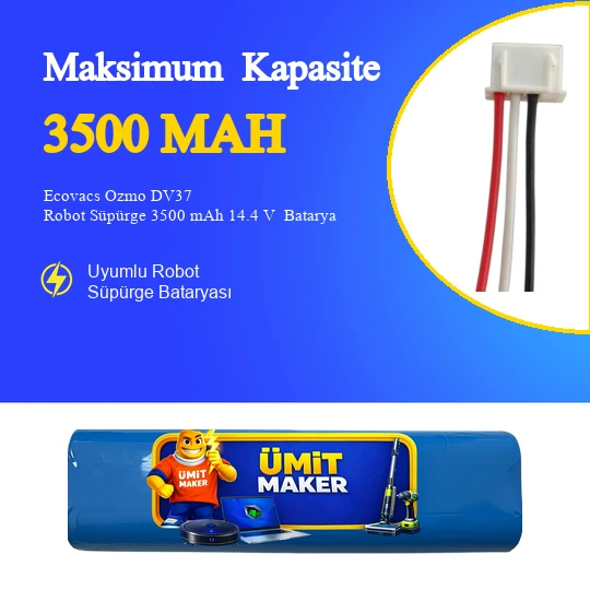 Ecovacs Ozmo DV37 Robot Süpürge 3500 mAh 14.4 V  Batarya – Orjinal Uyumlu Uzun Ömürlü, Yüksek Performans Pil ürün görseli 1