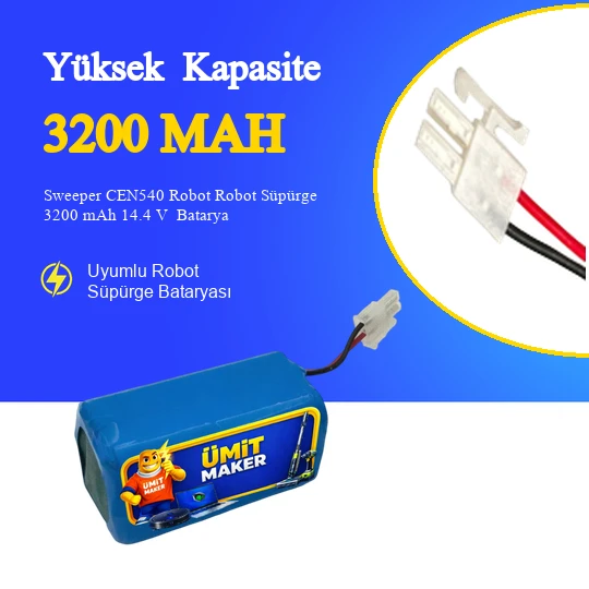 Sweeper CEN540 Robot Robot Süpürge 3200 mAh 14.4 V  Batarya – Orjinal Uyumlu Uzun Ömürlü, Yüksek Performans Pil ürün görseli 1