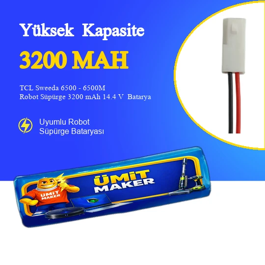 TCL Sweeda 6500 - 6500M Robot Süpürge 3200 mAh 14.4 V  Batarya – Orjinal Uyumlu Uzun Ömürlü, Yüksek Performans Pil ürün görseli 1