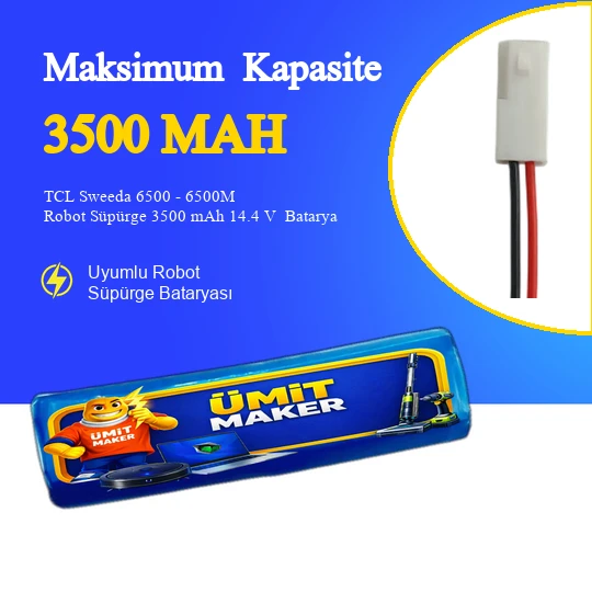 TCL Sweeda 6500 - 6500M Robot Süpürge 3500 mAh 14.4 V  Batarya – Orjinal Uyumlu Uzun Ömürlü, Yüksek Performans Pil ürün görseli 1