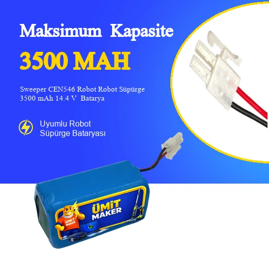 Sweeper CEN546 Robot Robot Süpürge 3500 mAh 14.4 V  Batarya – Orjinal Uyumlu Uzun Ömürlü, Yüksek Performans Pil ürün görseli 1