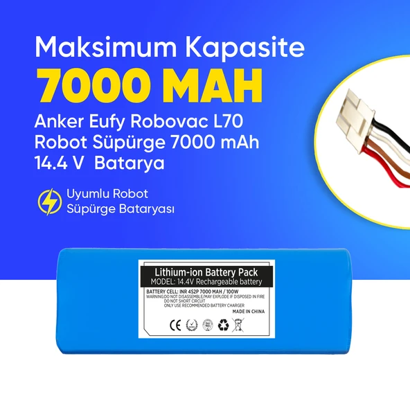 Anker Eufy Robovac L70 Robot Süpürge 7000 mAh 14.4 V  Batarya – Orjinal Uyumlu Uzun Ömürlü, Yüksek Performans Pil ürün görseli 1