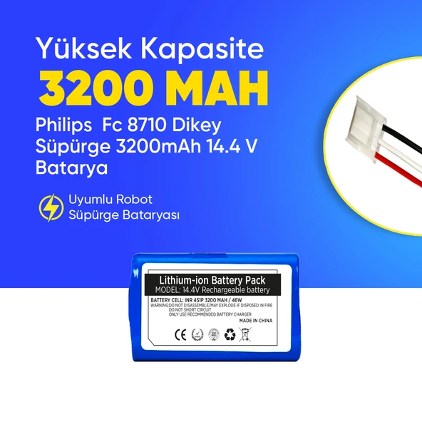 Philips  Fc 8710 Dikey Süpürge 3200mAh 14.4 V Batarya – Orjinal Uyumlu Uzun Ömürlü, Yüksek Performans Pil ürün görseli 1