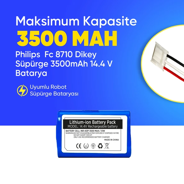 Philips  Fc 8710 Dikey Süpürge 3500mAh 14.4 V Batarya – Orjinal Uyumlu Uzun Ömürlü, Yüksek Performans Pil ürün görseli 1