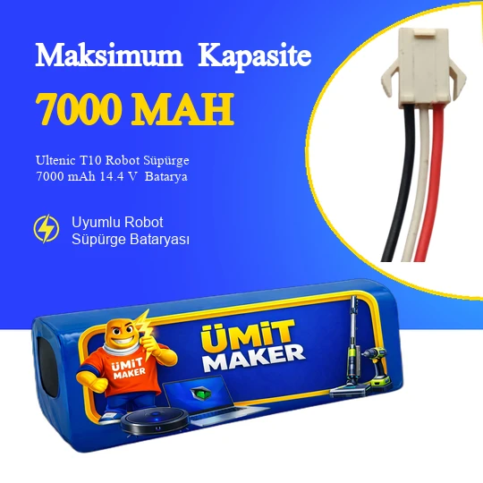 Ultenic T10 Robot Süpürge 7000 mAh 14.4 V  Batarya – Orjinal Uyumlu Uzun Ömürlü, Yüksek Performans Pil ürün görseli 1