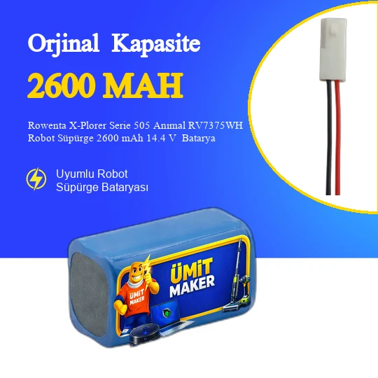 Rowenta X-Plorer Serie 505 Anımal RV7375WH Robot Süpürge 2600 mAh 14.4 V  Batarya – Orjinal Uyumlu Uzun Ömürlü, Yüksek Performans Pil ürün görseli 1