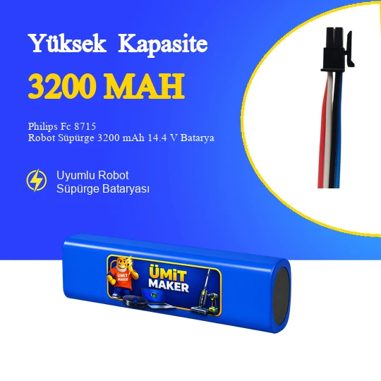 Philips  Fc 8715 Robot Süpürge 3200mAh 14.4 V Batarya – Orjinal Uyumlu Uzun Ömürlü, Yüksek Performans Pil ürün görseli 1
