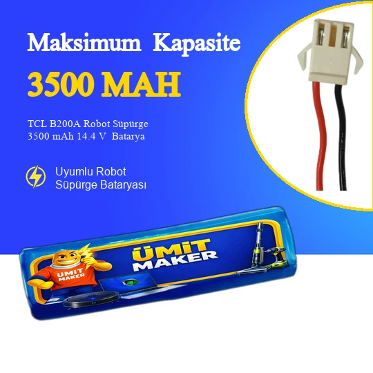 TCL B200A Robot Süpürge 3500 mAh 14.4 V  Batarya – Orjinal Uyumlu Uzun Ömürlü, Yüksek Performans Pil ürün görseli 1