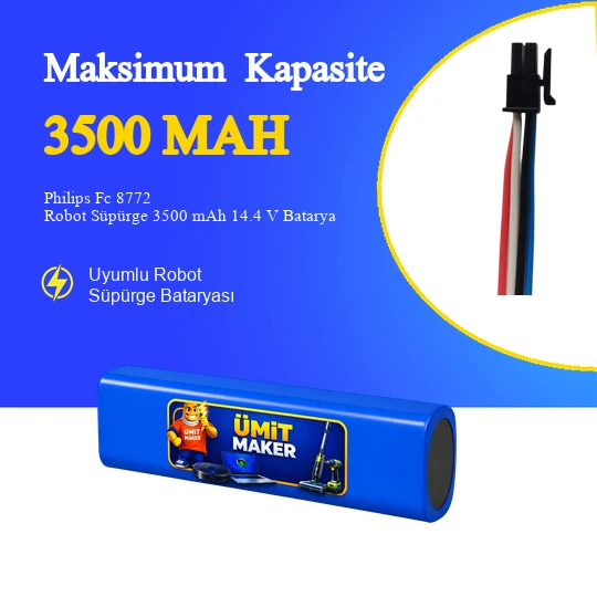 Philips  Fc 8772 Robot Süpürge 3500mAh 14.4 V Batarya – Orjinal Uyumlu Uzun Ömürlü, Yüksek Performans Pil ürün görseli 1