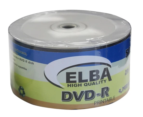 Elba Dvd-R 4,7GB-120MIN 50li 16X Printable Dvd-R Shrink ürün görseli 1