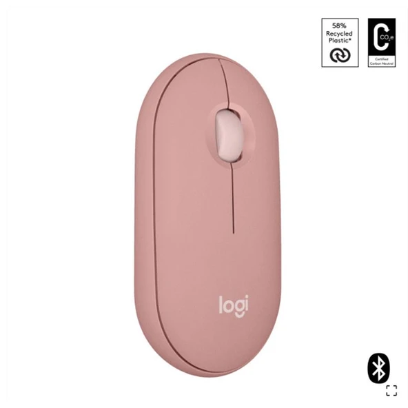 LOGITECH PEBBLE 2 M350S KABLOSUZ BLUETOOTH SESSİZ OPTİK MOUSE PEMBE 910-007014 - Resim 2