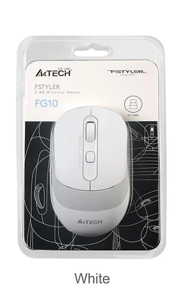 A4 Tech Fg10 Beyaz Nano Kablosuz Optik 2000 Dpı Mouse ürün görseli 1