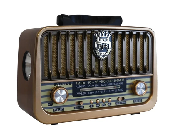 Everton Rt-878 Bluetooth (El Feneri) Fm-Usb-Tf-Aux Şarjlı Nostaljik Radyo ürün görseli 1