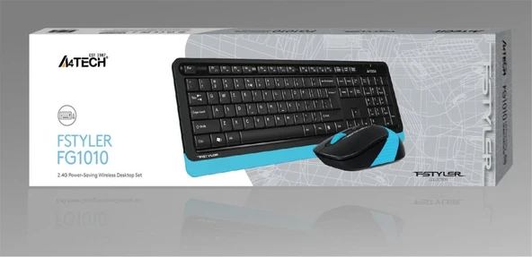 A4 Tech Fg1010 2.4G Mavi Q Fn-Mm Klv+Optik Mouse Set ürün görseli 1