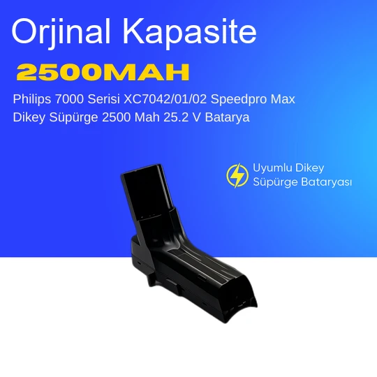 Philips 7000 Serisi XC7042/01/02 Speedpro Max Stick Dikey Süpürge 2500 mAh 25.2 V  Batarya – Orjinal Uyumlu Uzun Ömürlü, Yüksek Performans Pil ürün görseli 1