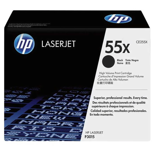 HP 55X Black Siyah 12.500 Sayfa Yüksek Kapasite Toner CE255X ürün görseli 1