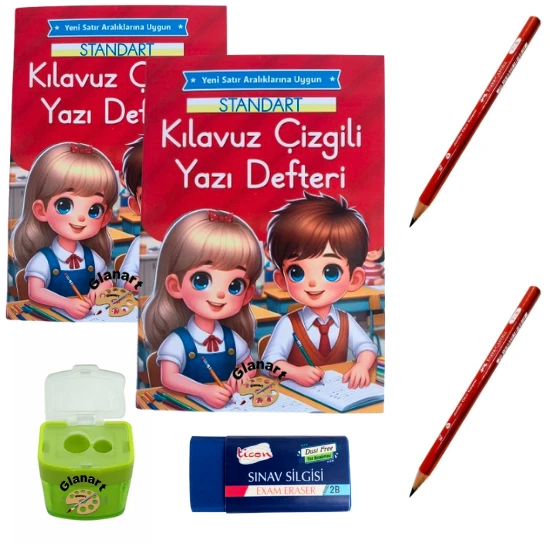 Yeni müfredat küçük boy klavuz çizgili güzel yazı defteri ve jumbo ilk kalemim seti  48 syf. ürün görseli 1