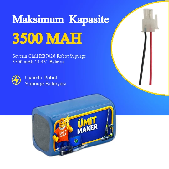 Severin Chill RB7026 Robot Süpürge 3500 mAh 14.4V  Batarya – Orjinal Uyumlu Uzun Ömürlü, Yüksek Performans Pil ürün görseli 1