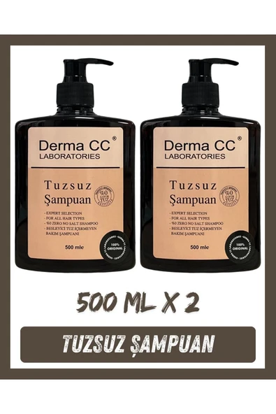 DERMA CC LABORATORIES Tuzsuz Şampuan 500 ml x 2 Adet %0 Tuz ürün görseli 1