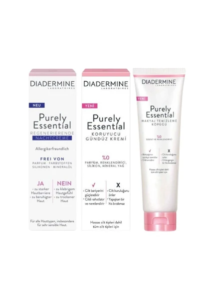 DİADERMİNE Cilt Bakım Seti - Gündüz Kremi 40m + Gece Kremi 40+ Makyaj Temizleme Köpüğü 150ml ürün görseli 1