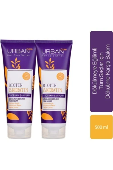 URBAN CARE Biotin & Keratin Saç Bakım Şampuanı 2'li Set ürün görseli 1