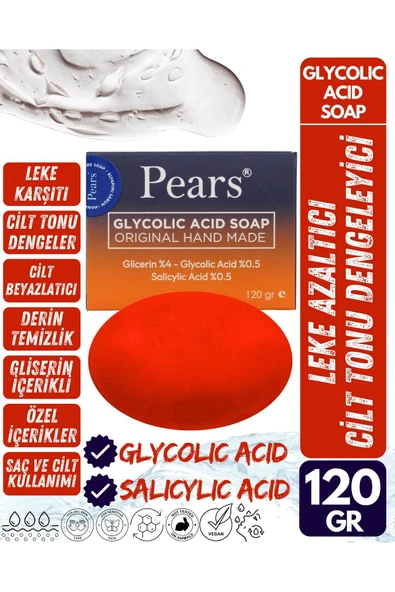 PEARS Gliserinli Glikolik Asit Sabunu 120 gr - Glycolic Acid Soap With Glycerine 120 gr ürün görseli 1