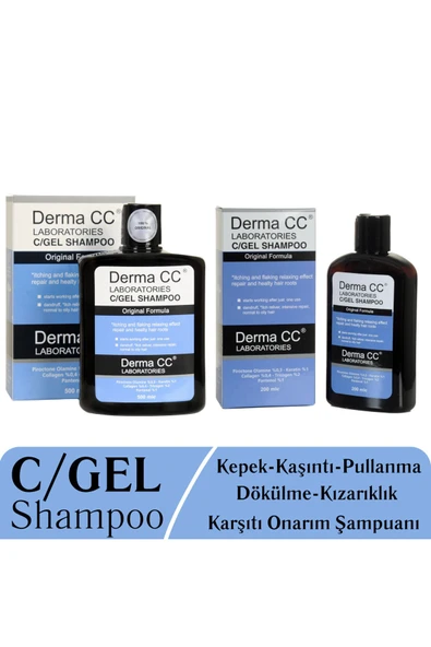 DERMA CC LABORATORIES C/gel Kepek-kaşıntı-dökülme-Şampuanı 500m + 200 M Set ürün görseli 1