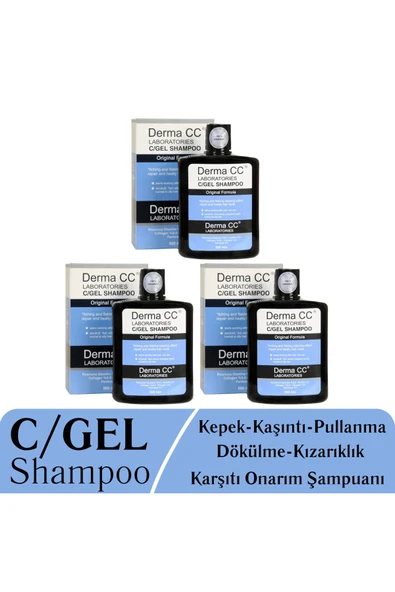 DERMA CC LABORATORIES C/gel Shampoo 500ml X 3- Saç Dökülmesi Şampuanı ürün görseli 1
