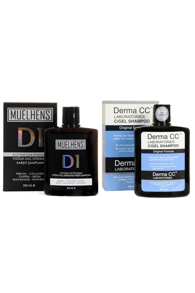 MUELHENS Derma Cc Laboratorıes C/gel Şampuan 500m + D1 Anti Hair Loss Şampuan 500m ürün görseli 1